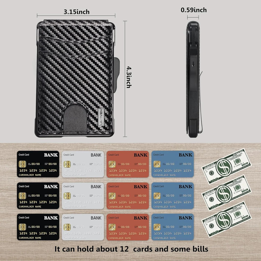 Slim Leather Bifold Wallet with Money Clip B4221