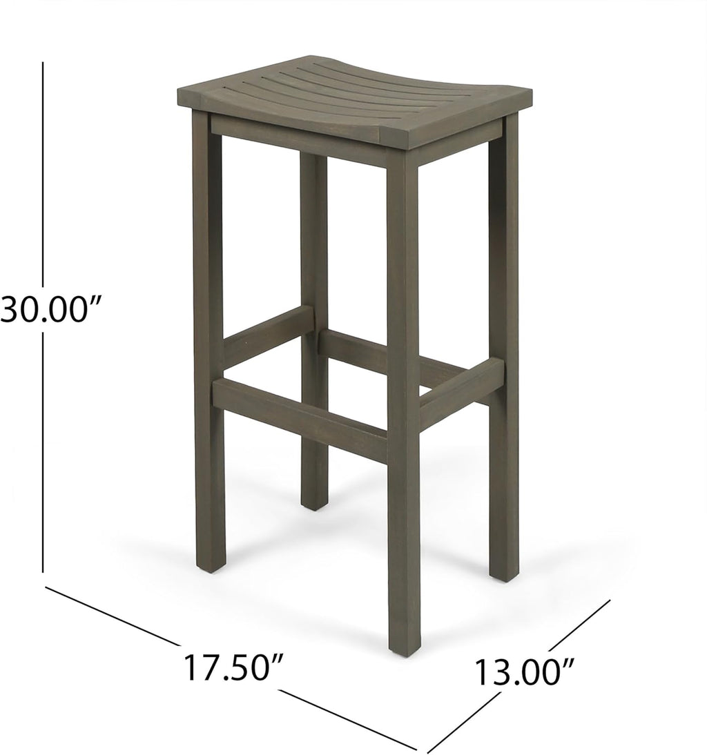 Grey Acacia Wood Barstools, 4-Pcs Set U3975