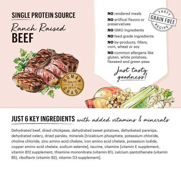 Dehydrated Grain Free Beef Dog Food X651823