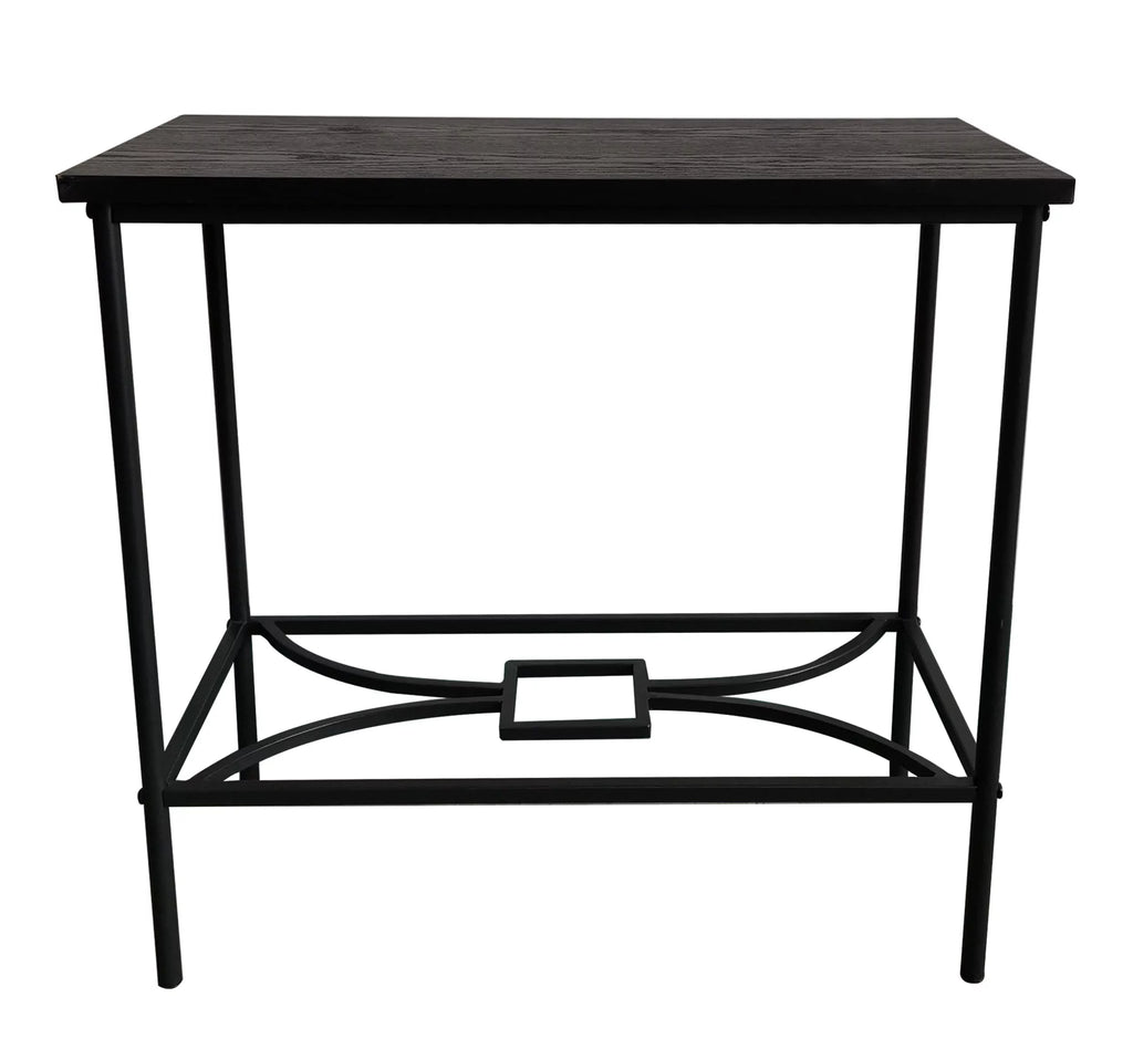 Black Metal & Wood Side Table M472