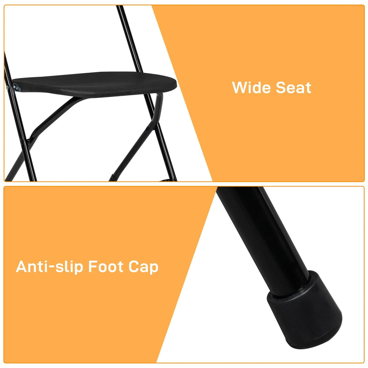 Black Plastic Folding Chairs 6 Pack W810