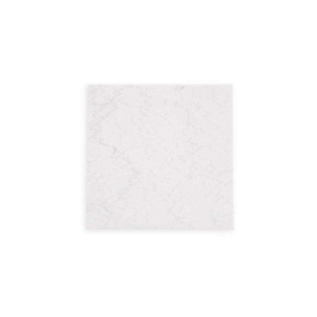 Square Accent Table with White Marble Tabletop E57785