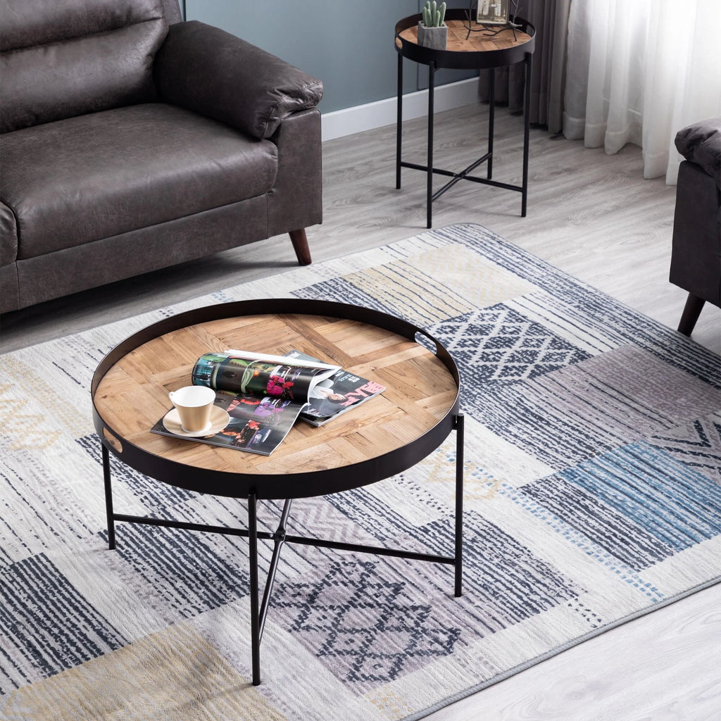 Reclaimed Fir & Metal Coffee Table V9654