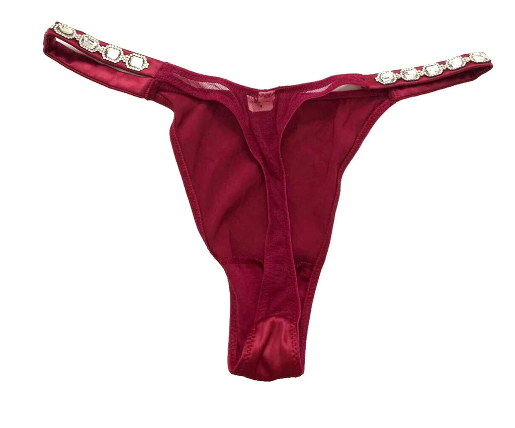 Satin Thong Panty Claret Red X-Small C15653