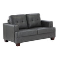 Faux Leather Loveseat in Gray J374224