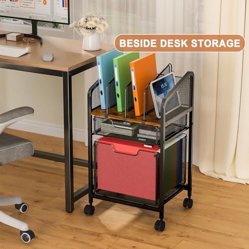 White Rolling File Cabinet with Adjustable Dividers R2688