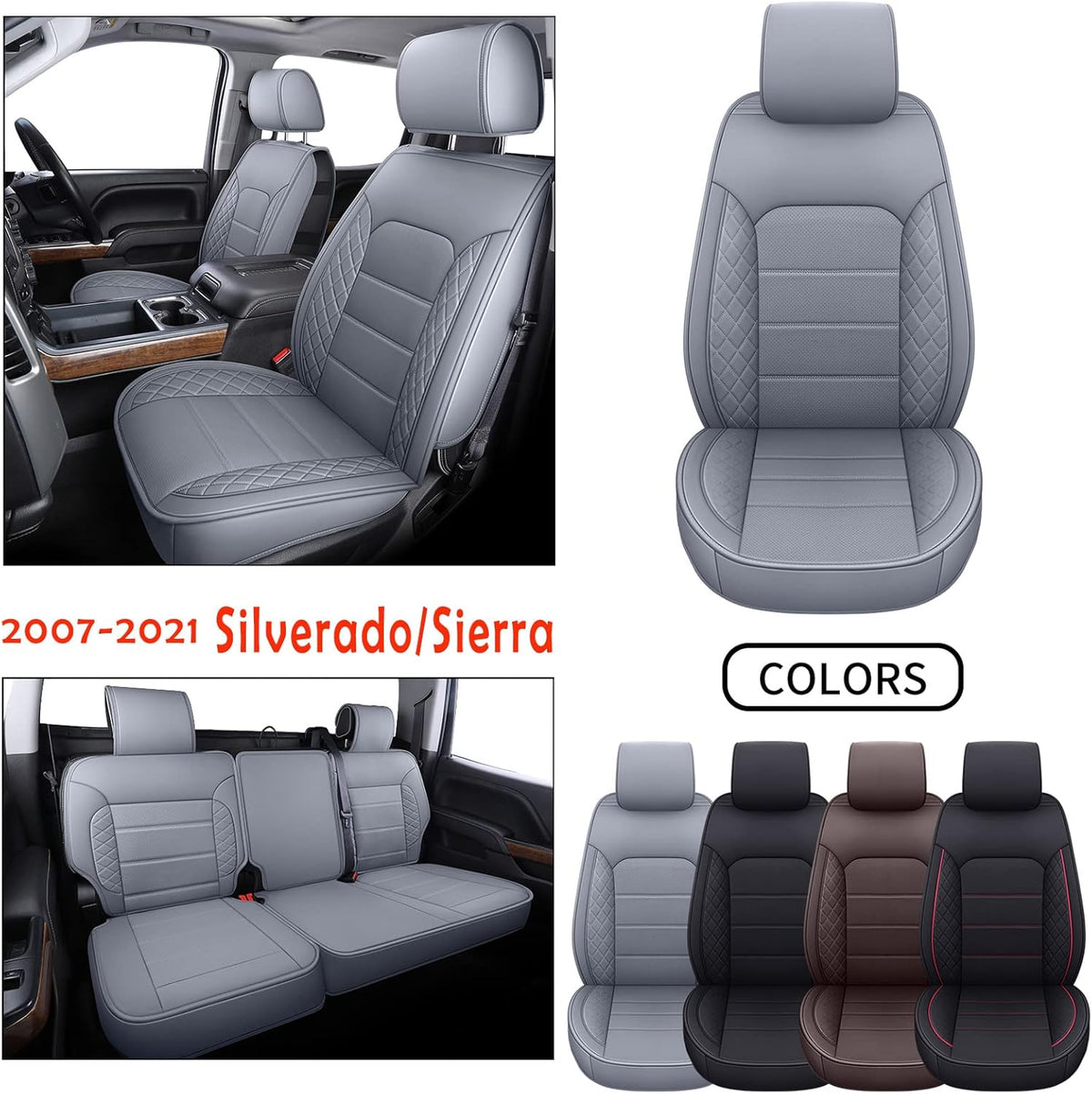 Black Faux Leather Full Set Seat Covers A571141