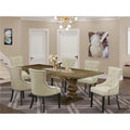 7 Piece Wood Dining Table Set I95256