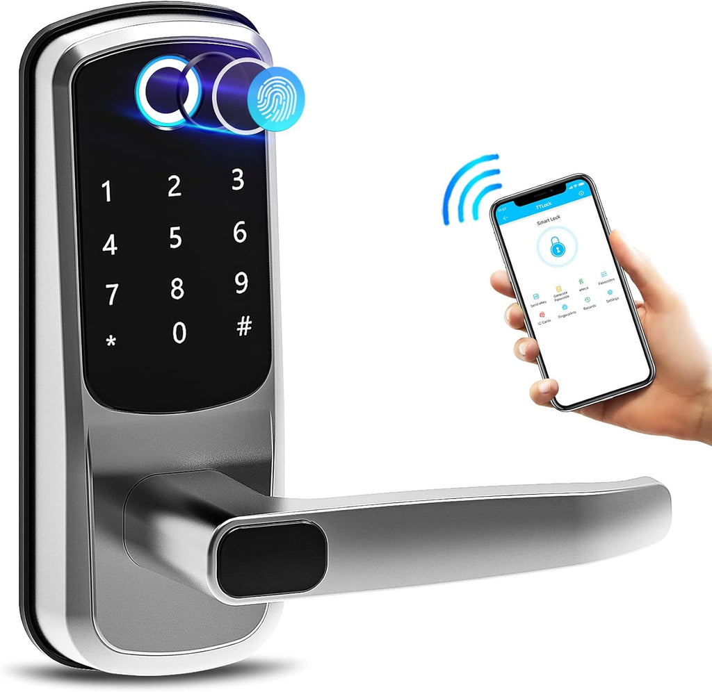 Pack of 2 Smart Lock with Fingerprint, App, Code, Key and IC Card V37498