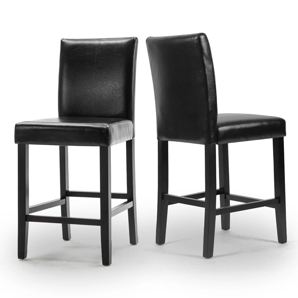 Black PU Leather Bar Stools, Set of 2 C969