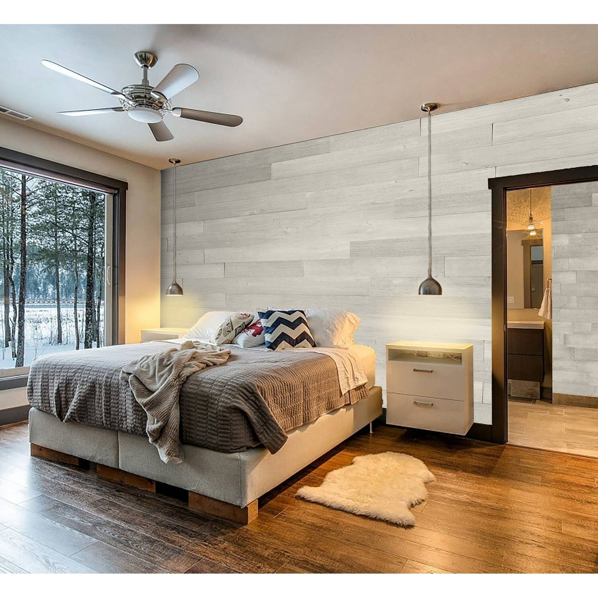 Reclaimed Peel & Stick Solid Wood Wall Paneling Y342644