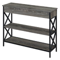 Weathered Gray/Black 1 Drawer Console Table with Shelves B874536