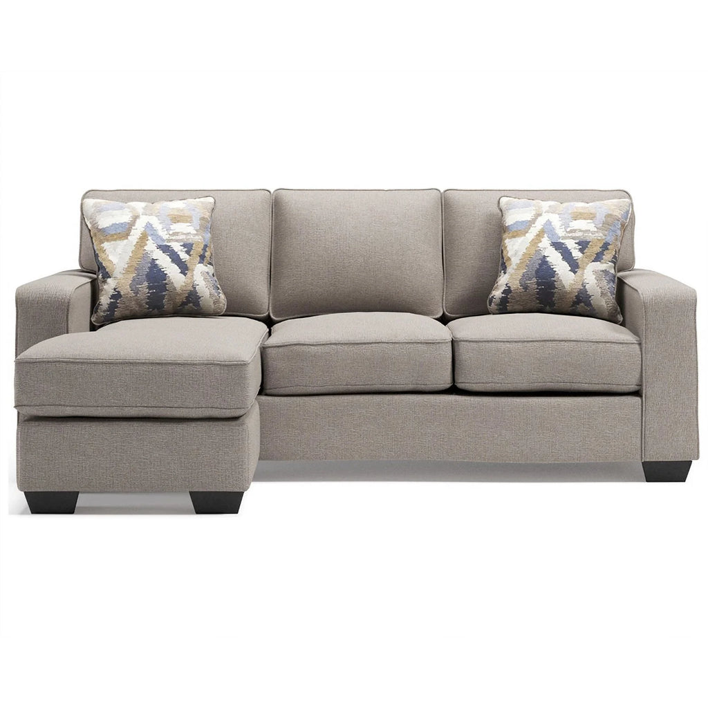 Modern Fabric & Wood Sofa Chaise in Stone Light Gray I347707