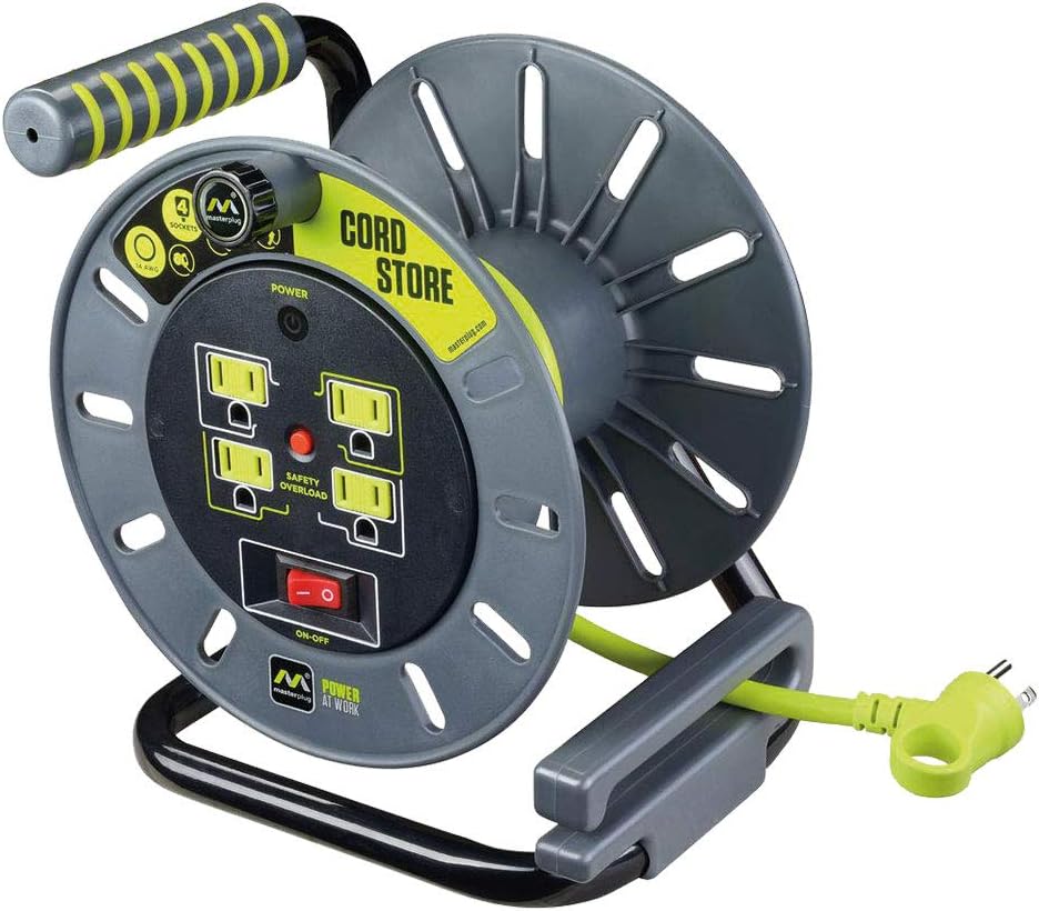 75 Feet 12AWG Power Outlet Cord Reel with USB Charging Ports T32150