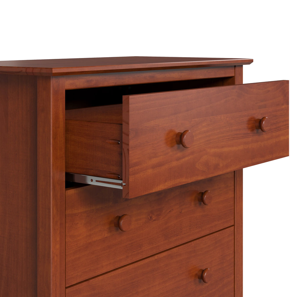 Solid Wood Four Drawer Chest of Dressers Pecan W3300