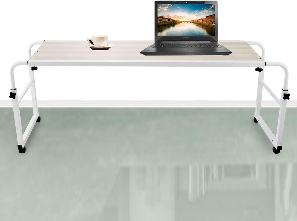 47 Inch Overbed Table with Wheels Rolling Bed Table Laptop Cart Computer Desk W1347