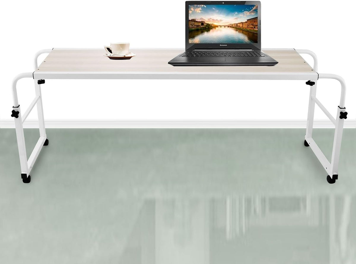 47 Inch Overbed Table with Wheels Rolling Bed Table Laptop Cart Computer Desk W1347