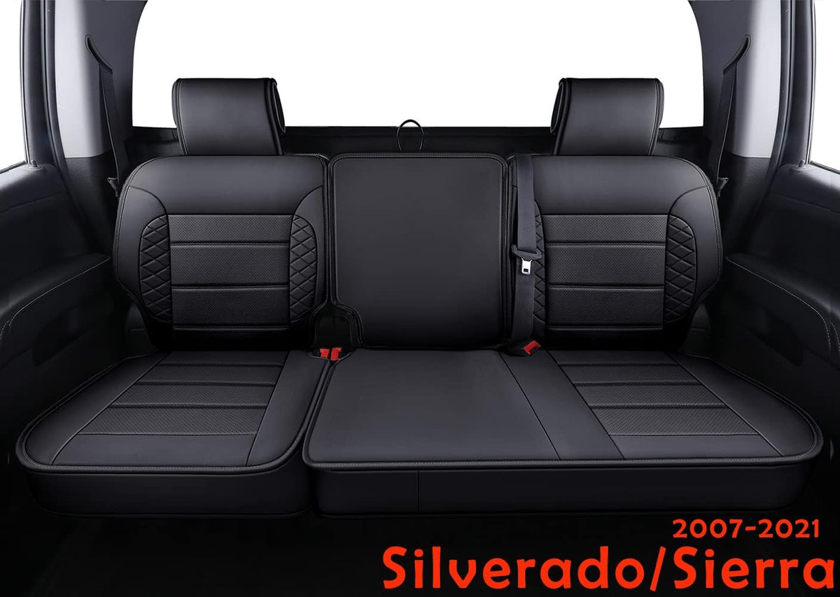 Black Faux Leather Full Set Seat Covers A571141