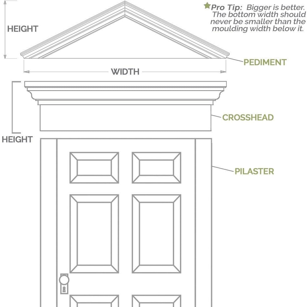 10x22W x 108x22H x 2x22P Two Equal Flat Panel PVC Pilaster with Decorative Capital & Base (Pair) R467