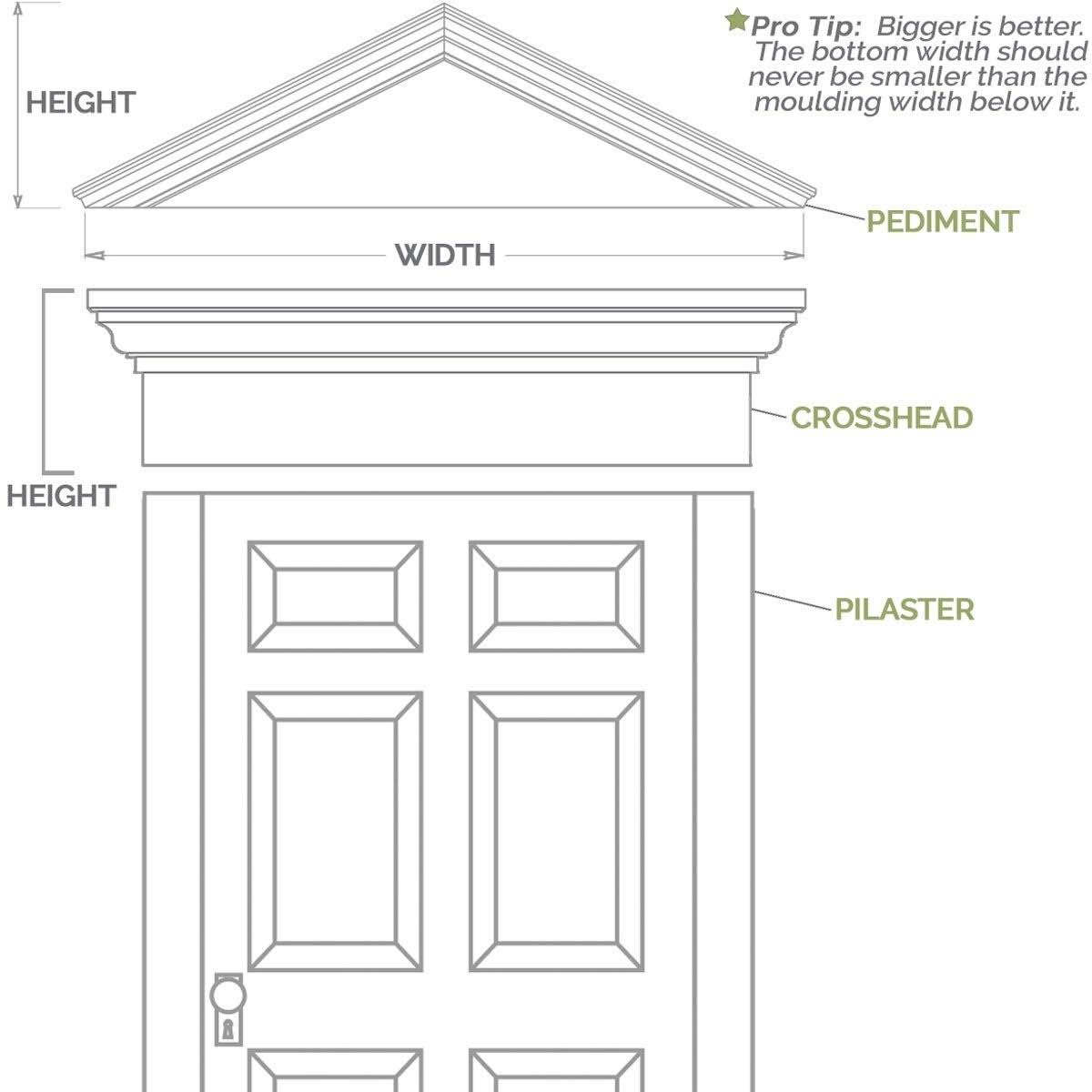 10x22W x 108x22H x 2x22P Two Equal Flat Panel PVC Pilaster with Decorative Capital & Base (Pair) R467