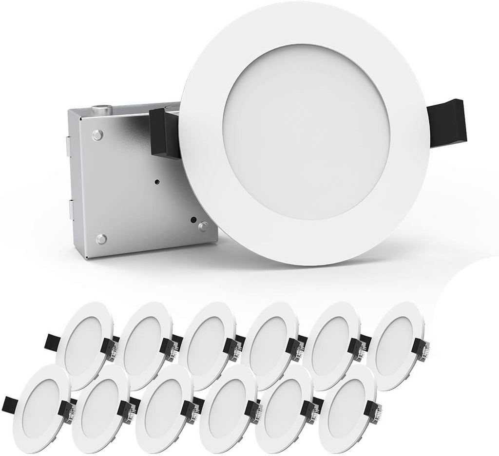 12Pack 6 Inch 12W 80W Eqv 800 Lm Dimmable Ultra Thin LED Recessed Lighting (5000K) O683