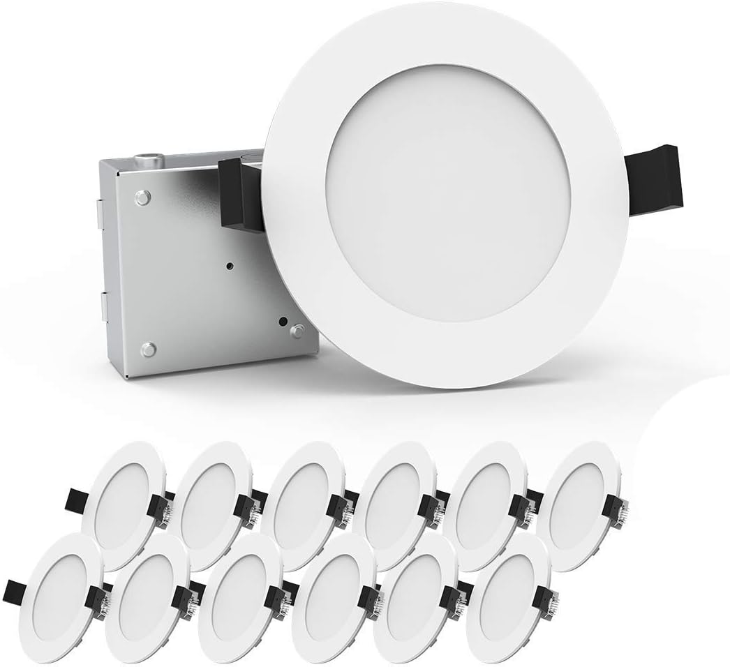 12Pack 6 Inch 12W 80W Eqv 800 Lm Dimmable Ultra Thin LED Recessed Lighting (5000K) O683