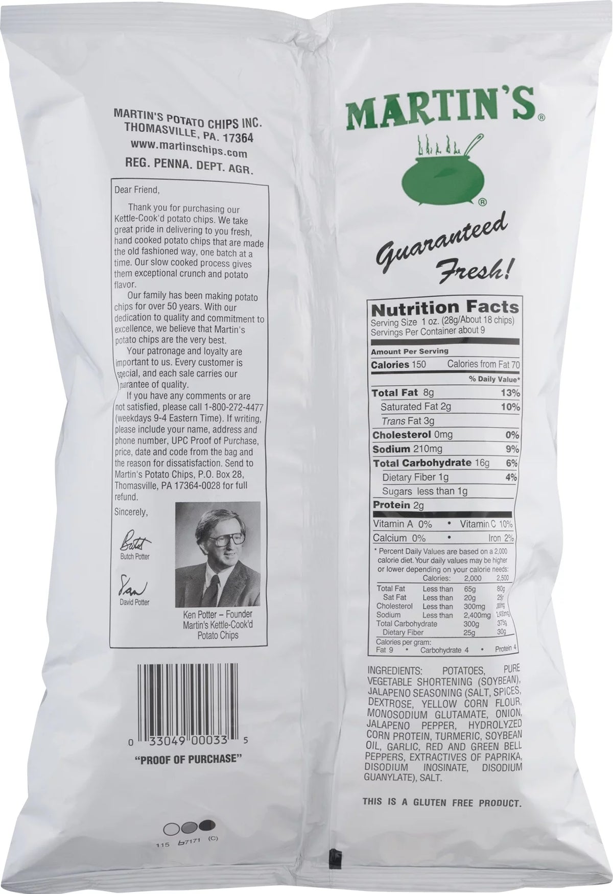 Jalapeno Potato Chips 8 Oz 4 Bags T440