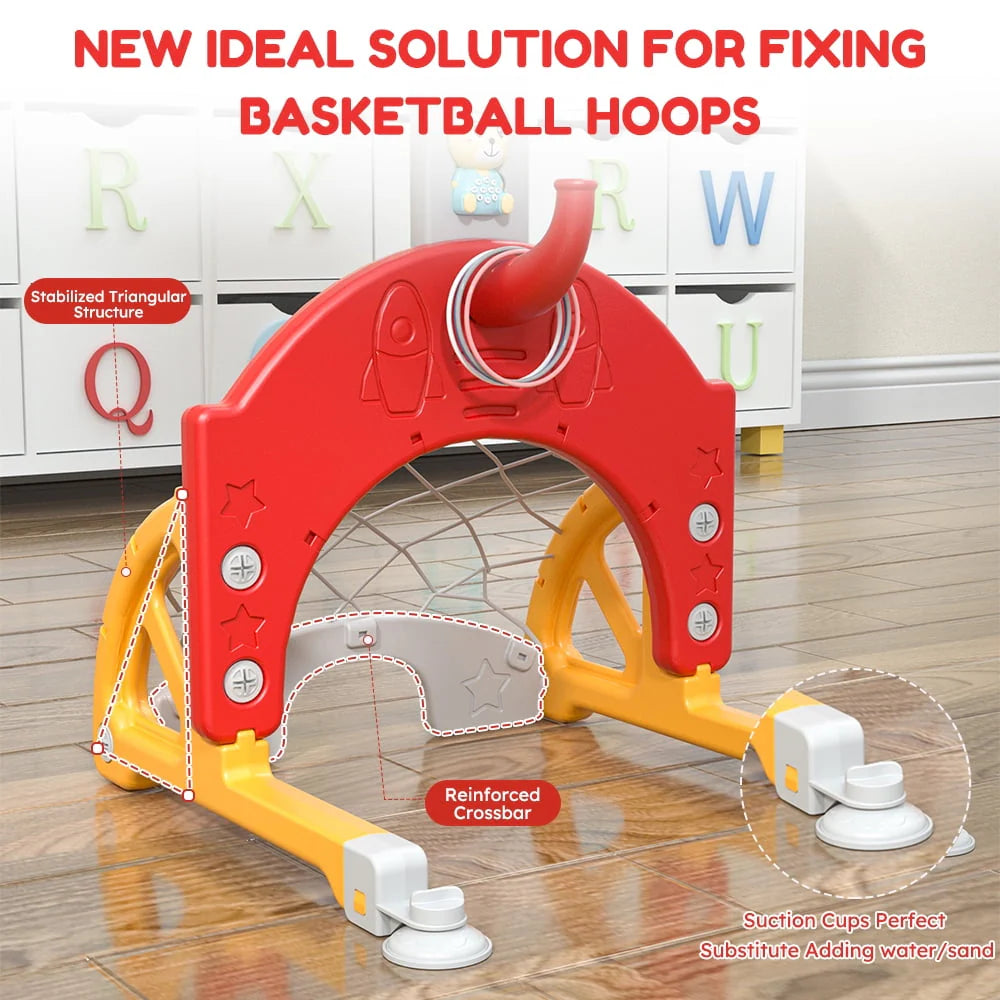 4 in 1 Adjustable Height Kids' Toddler Basketball Stand J63307