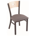 Pewter Finish Medium Grey Seat Natural Maple Back Chair E762985