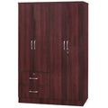 Wood 4 Doors 2 Drawers Armoire in Mahogany E873692