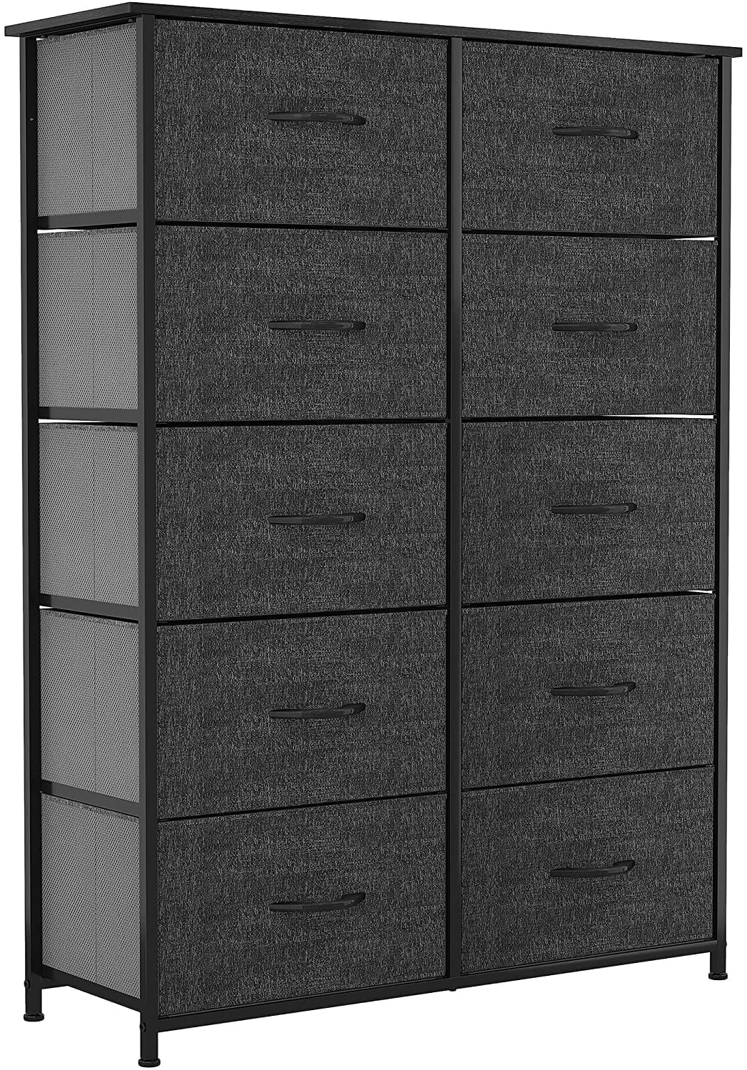 Cool Gray 10 Drawer Fabric Storage Dresser R5662