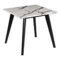 Wood Square Faux Marble Top End Table E116