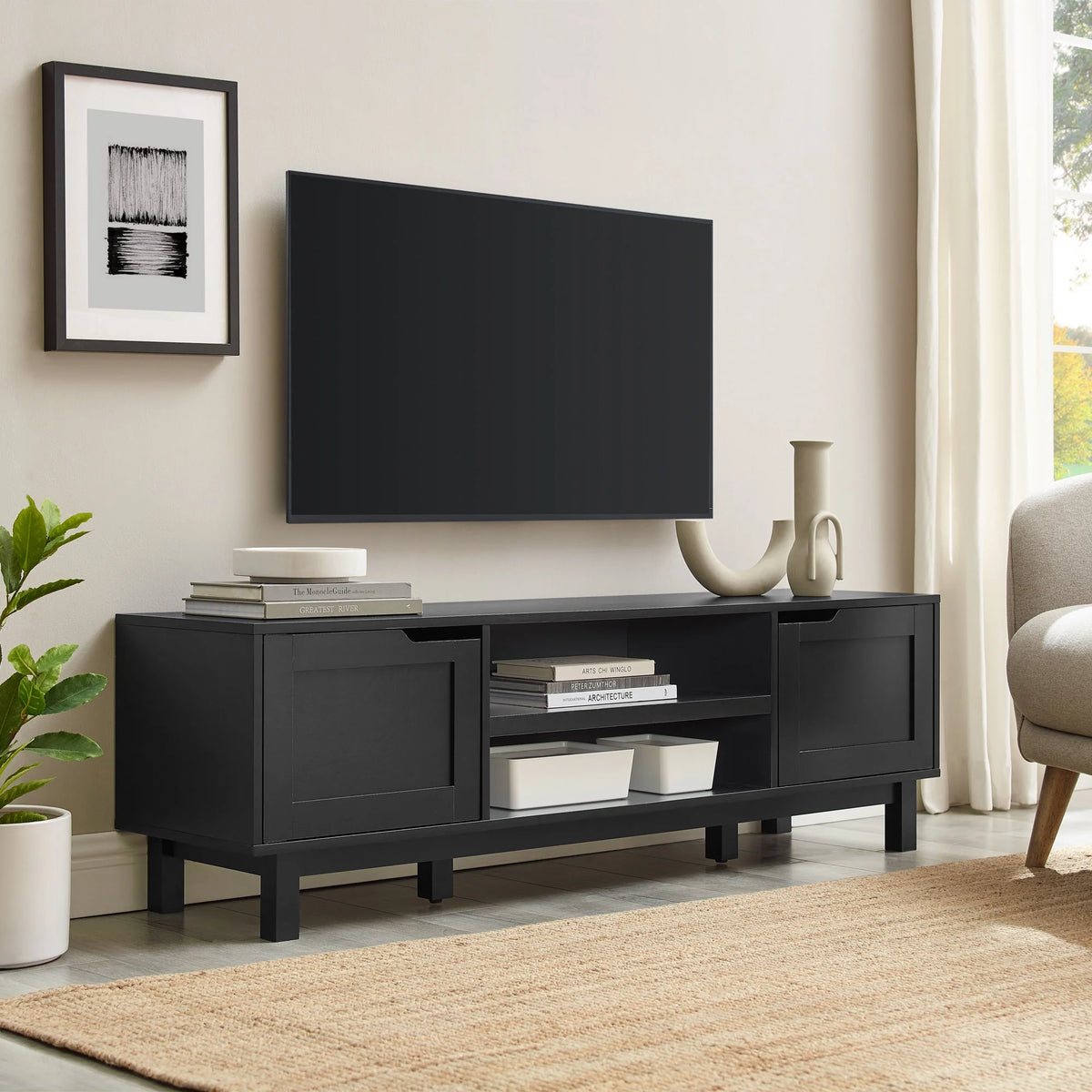 Contemporary 2-Door TV Stand K396