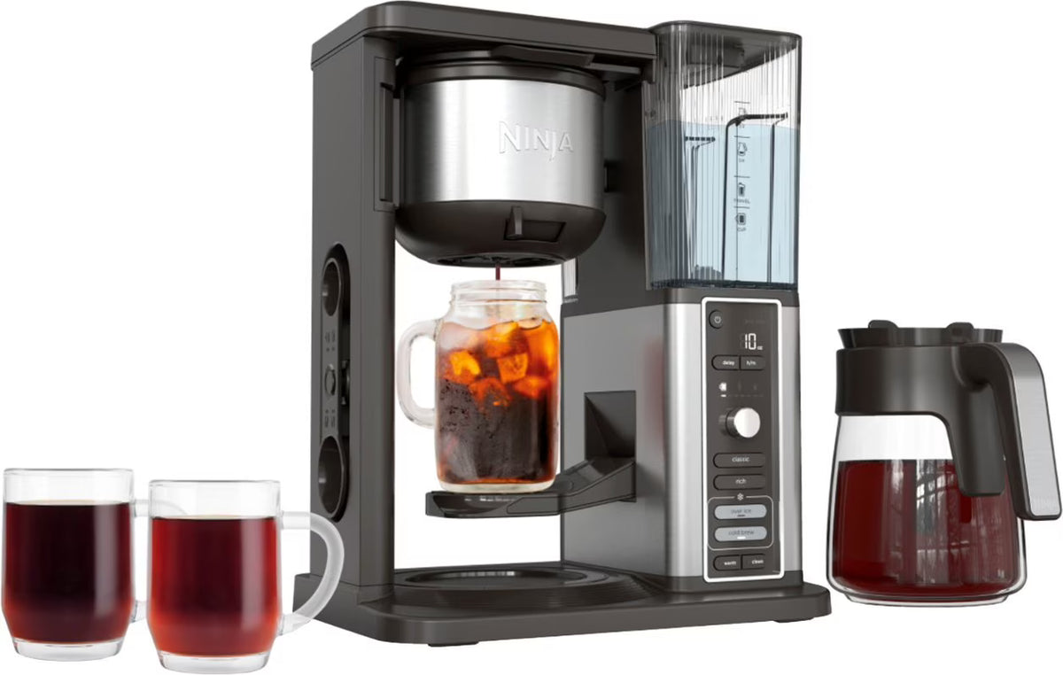 Black 12-cup Drip Coffee Maker with Single Serve Brewing D400649