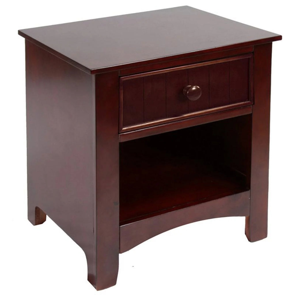 Solid Wood 1-Drawer Nightstand in Cherry N21499