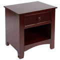 Solid Wood 1-Drawer Nightstand in Cherry N21499