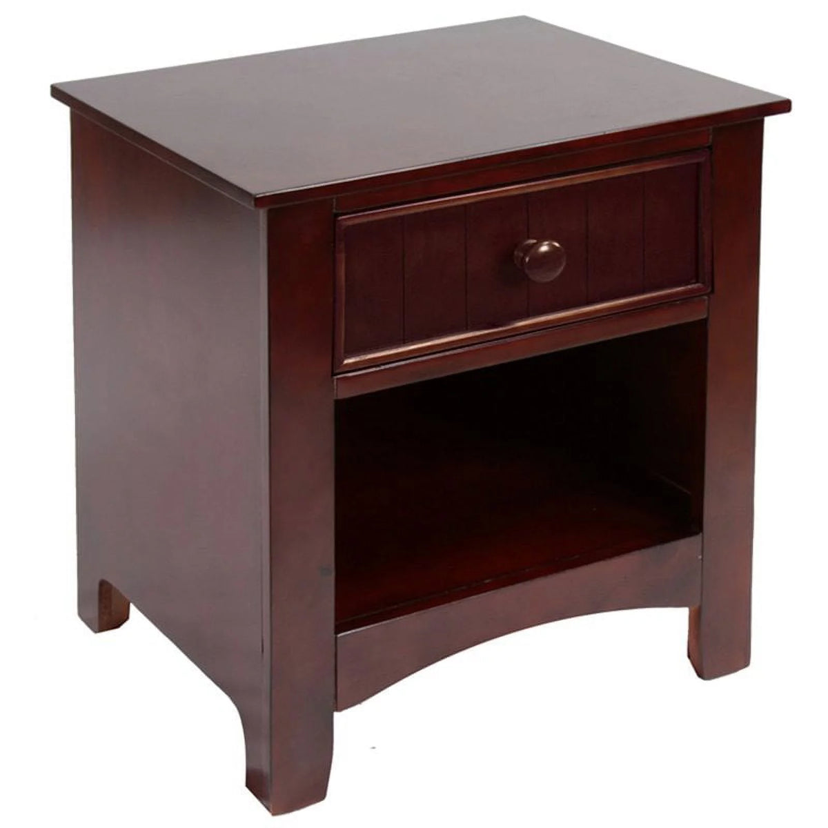 Solid Wood 1-Drawer Nightstand in Cherry N21499