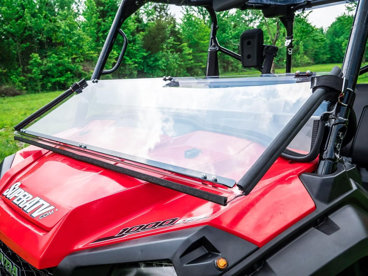 Heavy Duty Scratch Resistant Flip/Fold Down 2-in-1 Windshield 1/4 Thick Polycarbonate Hard Coated C7025