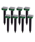 Black u0026 Green Solar Mole-Repellent Stake Set of Eight N61597