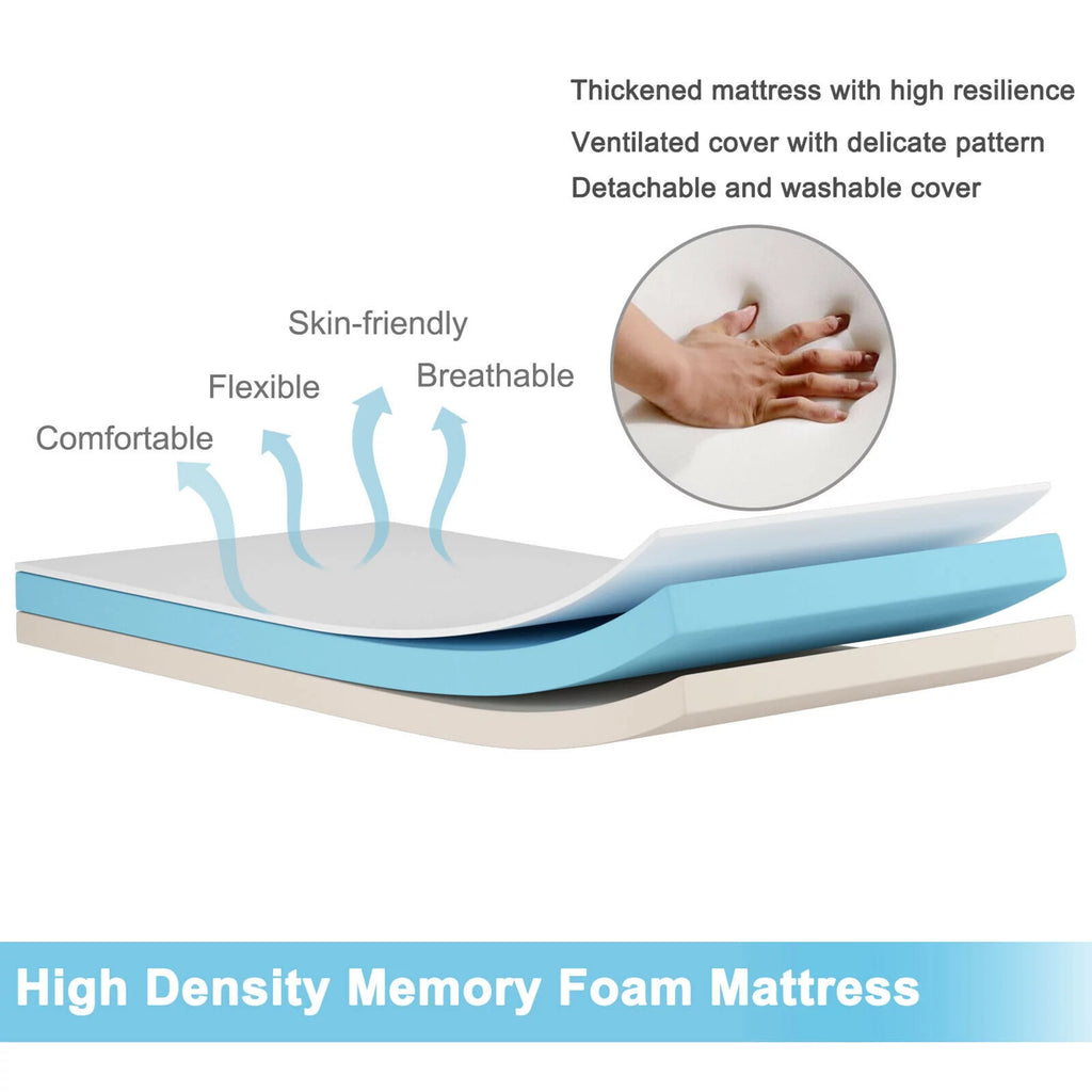 Folding Bed with Memory Foam Mattress B9271