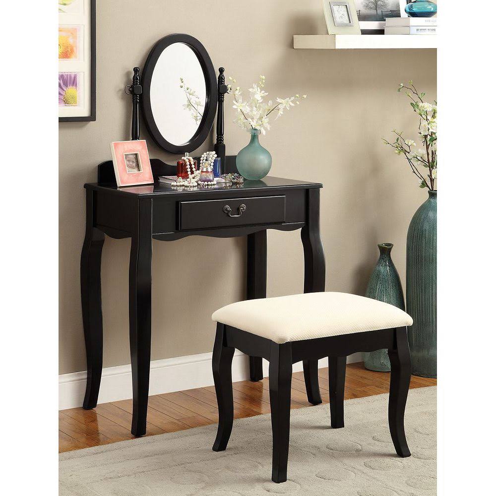 Black Vanity with Stool H801