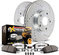Drilled Slotted Brake Rotors Carbon-Fiber Ceramic Brake Pads Calipers B981