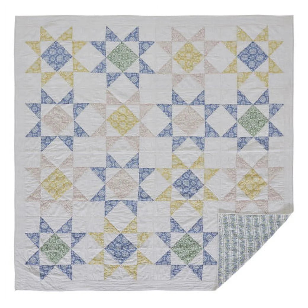 Twin Blue & Green Reversible Patchwork Quilt T69520