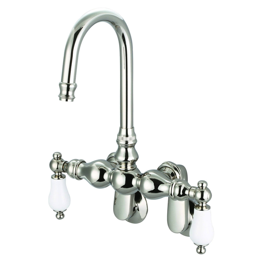 Vintage Classic Adjustable Spread Wall Mount Tub Faucet with Gooseneck Spout X21024
