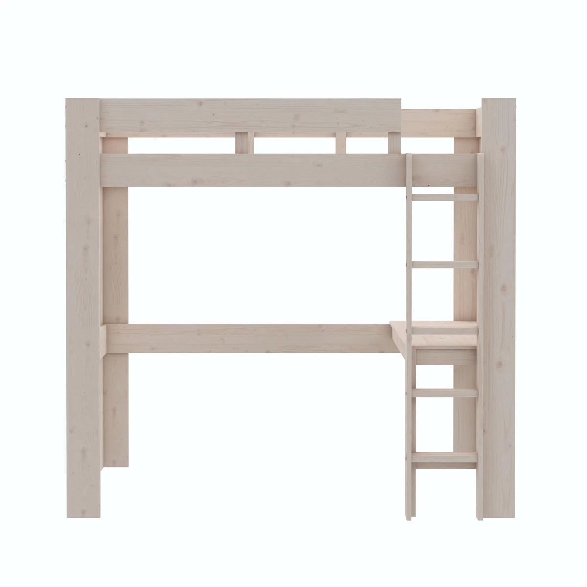 Twin Solid Wood Loft Bed with Desk R1161
