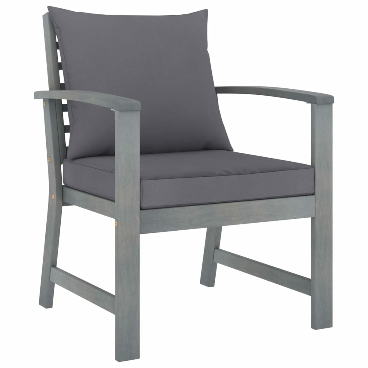 5 Piece Dark Gray Cushioned Outdoor Conversation Set with Coffee Table J687483