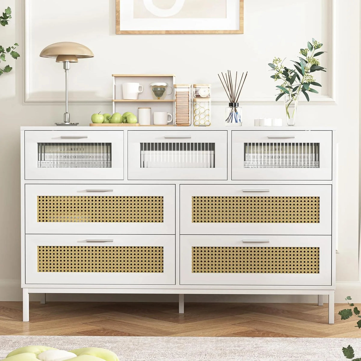7 Drawer Rattan Wood Dresser J8854