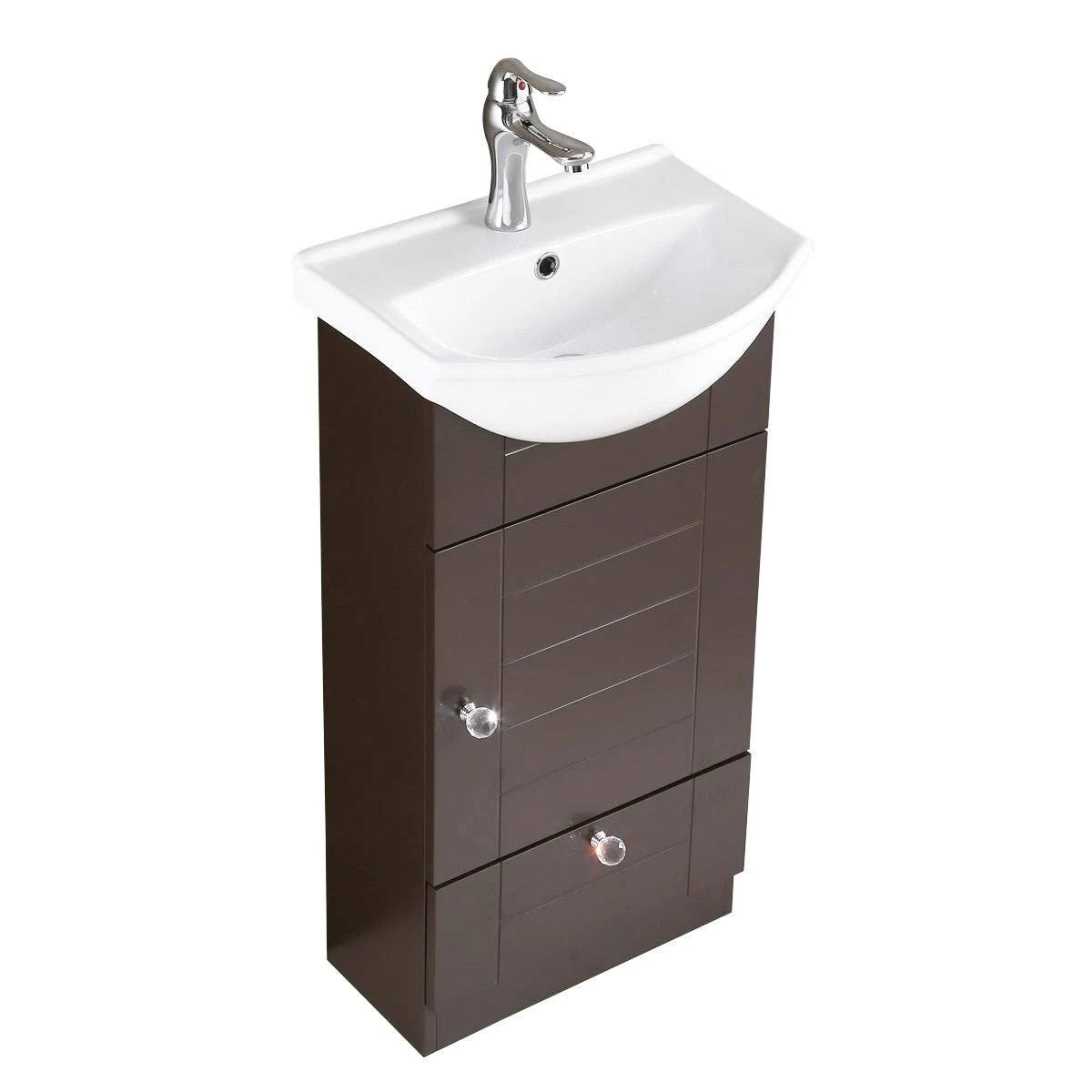 White Bathroom Sink Vanity Cabinet with Faucet and Drain G823541
