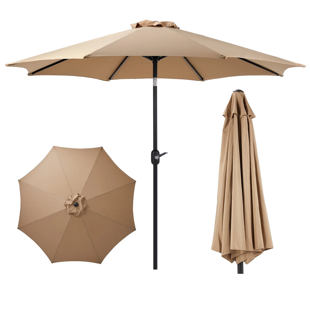 9FT Outdoor Patio Umbrella with Push Button Tilt and Crank Handle O80545
