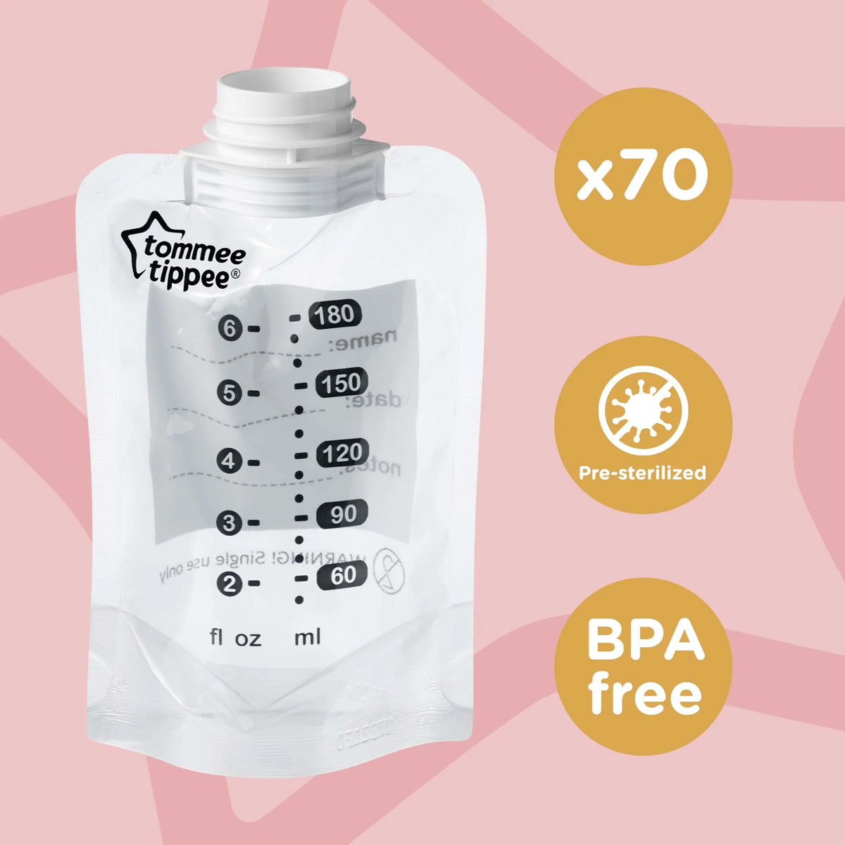 Breast Milk Pouches (70 Count) BPA-Free A249